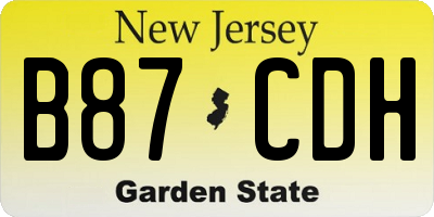 NJ license plate B87CDH