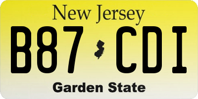 NJ license plate B87CDI