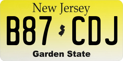 NJ license plate B87CDJ