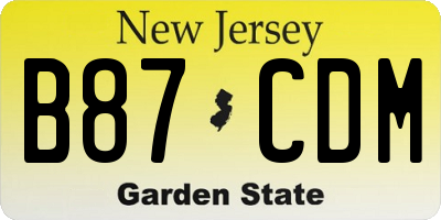NJ license plate B87CDM