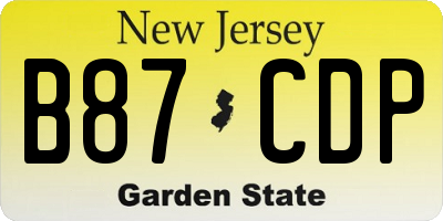 NJ license plate B87CDP