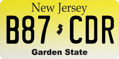NJ license plate B87CDR