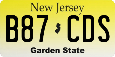 NJ license plate B87CDS