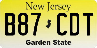 NJ license plate B87CDT