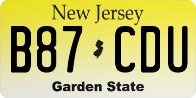 NJ license plate B87CDU