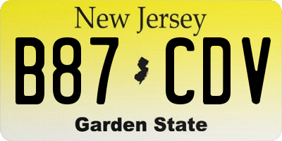 NJ license plate B87CDV