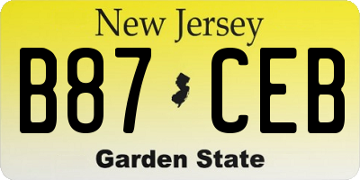 NJ license plate B87CEB