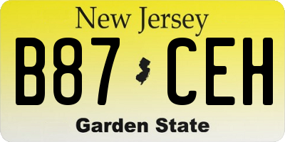 NJ license plate B87CEH