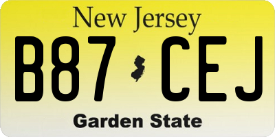 NJ license plate B87CEJ