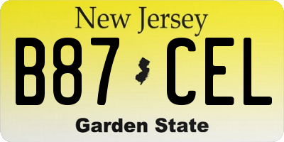 NJ license plate B87CEL