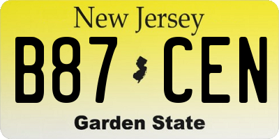 NJ license plate B87CEN