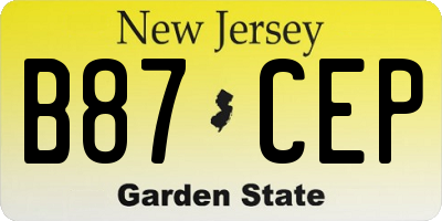 NJ license plate B87CEP