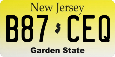 NJ license plate B87CEQ