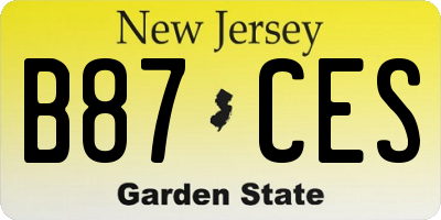 NJ license plate B87CES