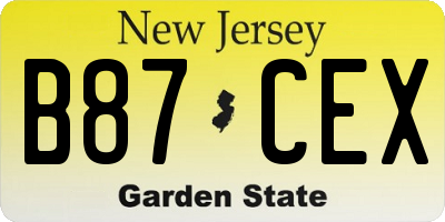 NJ license plate B87CEX