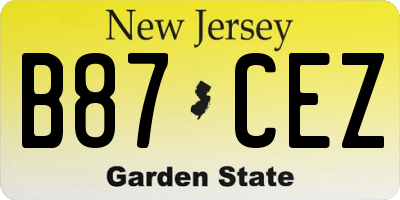 NJ license plate B87CEZ