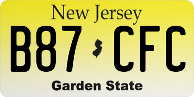 NJ license plate B87CFC