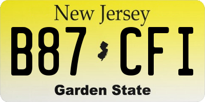 NJ license plate B87CFI