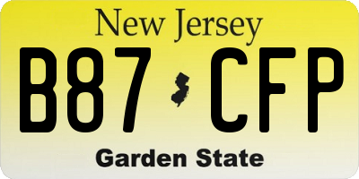 NJ license plate B87CFP