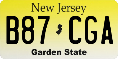 NJ license plate B87CGA