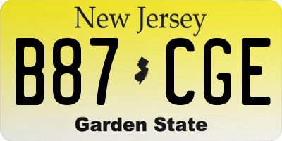 NJ license plate B87CGE