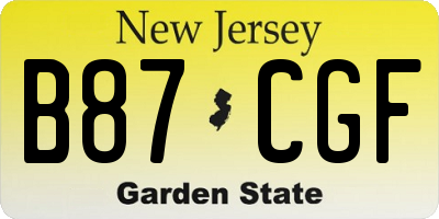 NJ license plate B87CGF