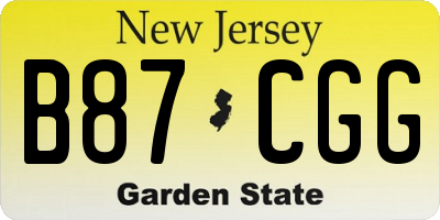 NJ license plate B87CGG