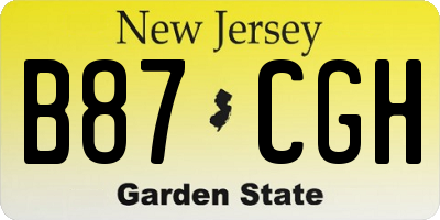 NJ license plate B87CGH