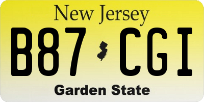 NJ license plate B87CGI