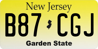 NJ license plate B87CGJ