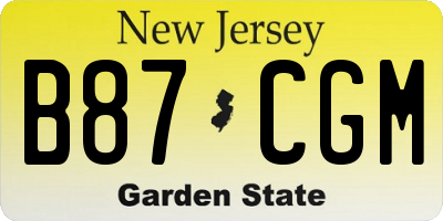 NJ license plate B87CGM