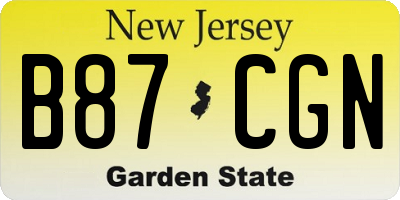 NJ license plate B87CGN