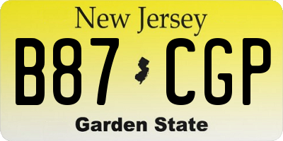 NJ license plate B87CGP