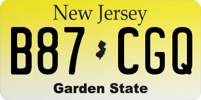 NJ license plate B87CGQ