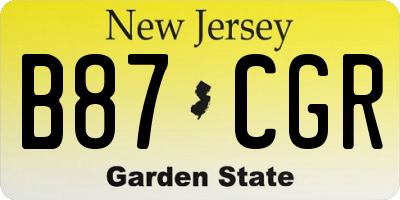 NJ license plate B87CGR