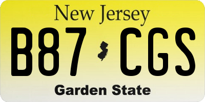 NJ license plate B87CGS