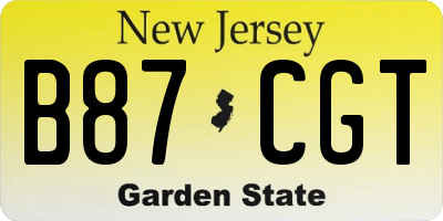 NJ license plate B87CGT