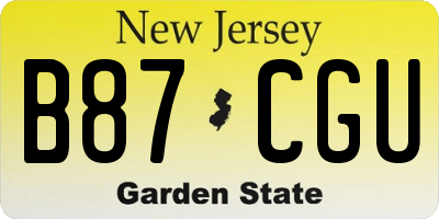 NJ license plate B87CGU
