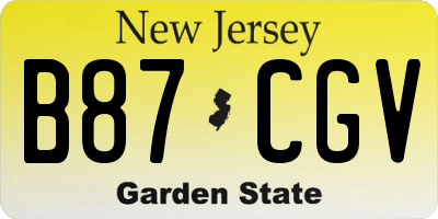 NJ license plate B87CGV