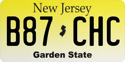 NJ license plate B87CHC