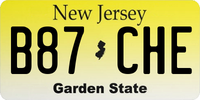 NJ license plate B87CHE