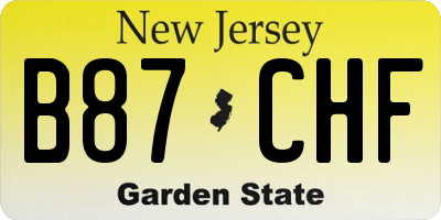 NJ license plate B87CHF
