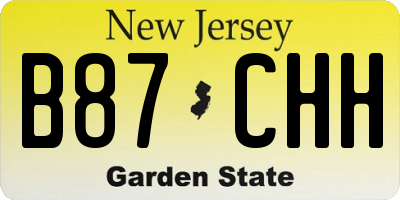 NJ license plate B87CHH