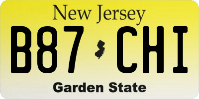 NJ license plate B87CHI