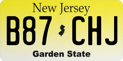 NJ license plate B87CHJ
