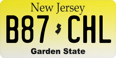 NJ license plate B87CHL