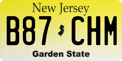 NJ license plate B87CHM