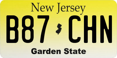 NJ license plate B87CHN