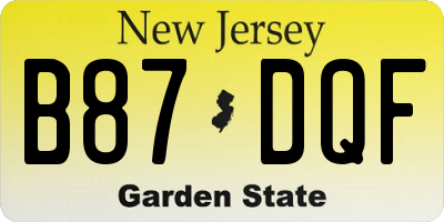 NJ license plate B87DQF