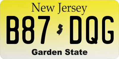 NJ license plate B87DQG